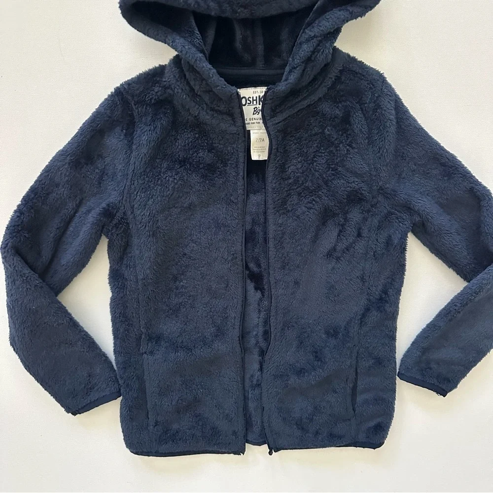 OshKosh B'gosh Dark Blue Fleece Hoodie Size 7